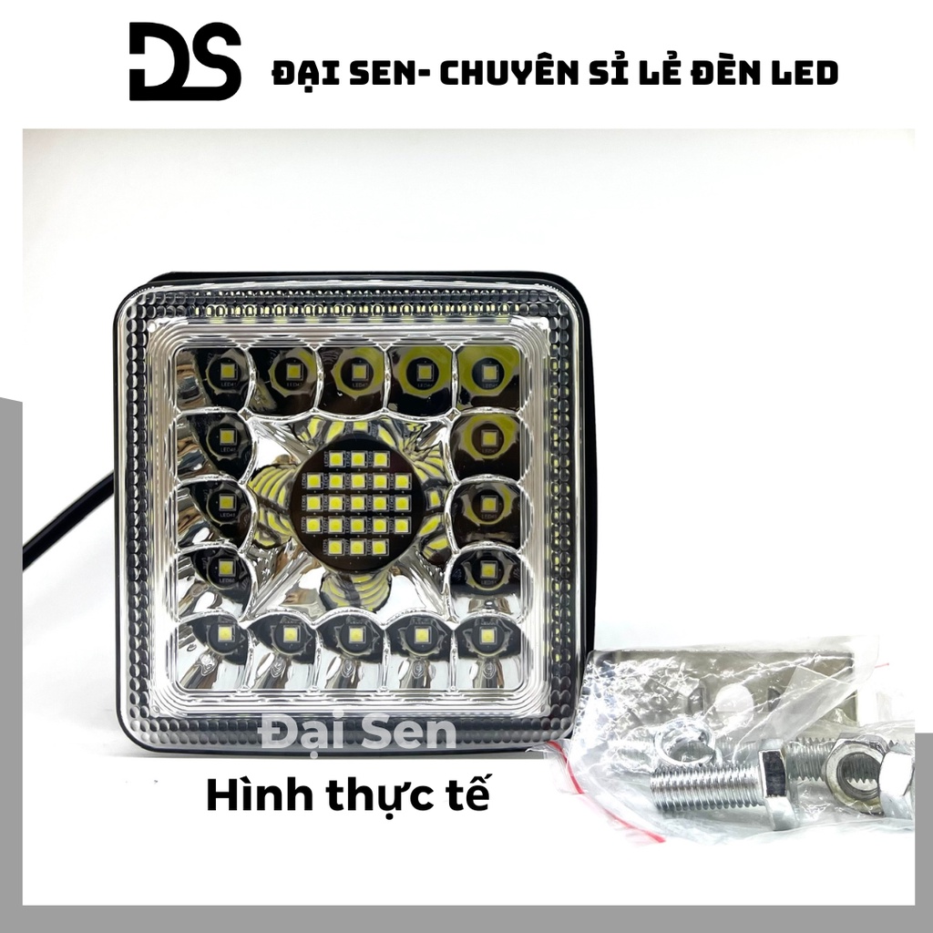 Đèn pha Led work light siêu sáng vuông 231W 10-30V 4 inch  lắp cho ô tô, xe tải, tàu thuyền, ban công
