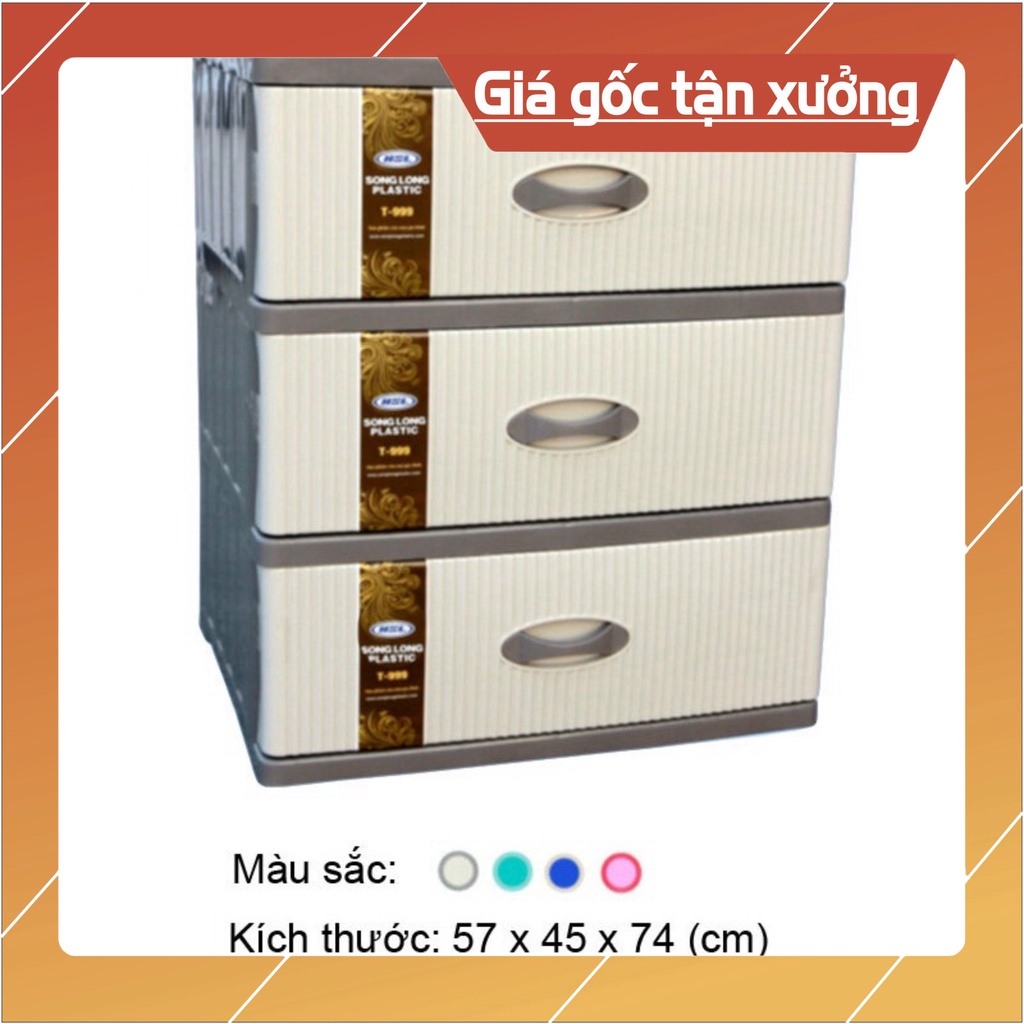 Giao hàng & lắp đặt toàn quốc Tủ nhựa Song Long T222, tủ ngăn kéo nhựa T222 | T999 (3 Tầng, 4 Tầng & 5 Tầng) (Hàng chính