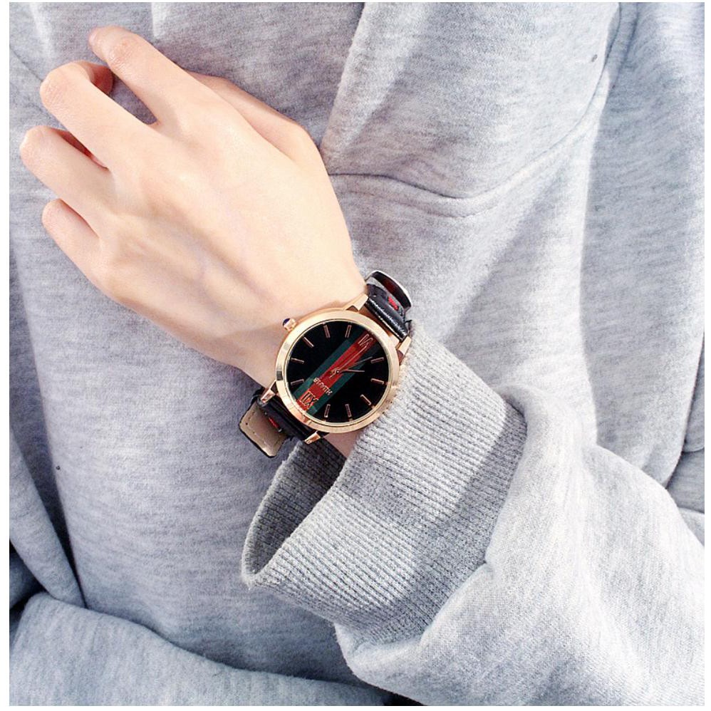 [CỰC ĐẸP] ĐỒNG HỒ NỮ DÂY DA HUANS SỌC ĐỎ DHD115 NHIỀU MÀU SIÊU HOT | BigBuy360 - bigbuy360.vn