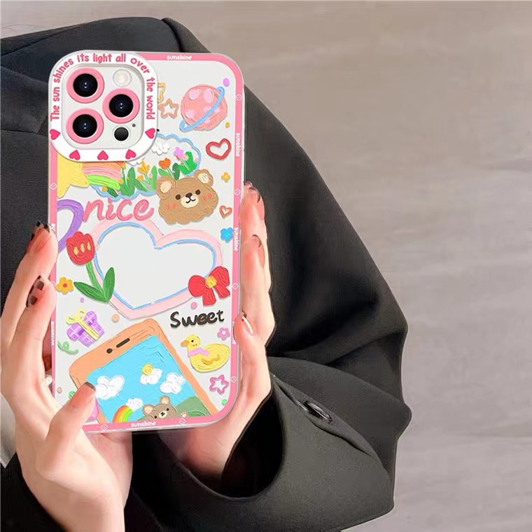 Ốp Điện Thoại Silicon Mềm Trong Suốt In Hình Hoa Thời Trang Cho iPhone 11 12 13 Pro MAX X XR XS MAX 12 Pro 6 6S 7 8 Plus