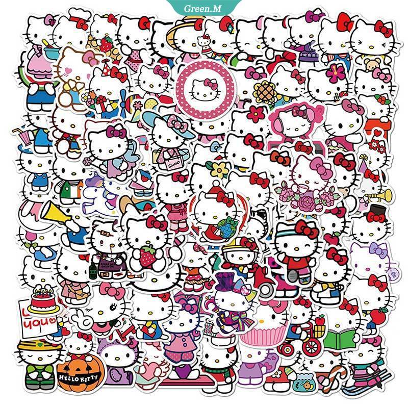 Gói 50 Miếng Dán Trang Trí Xe Hơi Hình Kuromi My Melody Cinnamoroll Kittys Sanrioed
