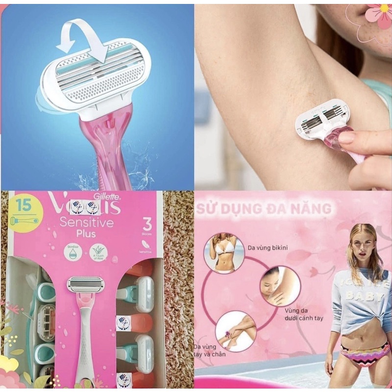 Bộ dao cạo nữ Gillette Venus Sensitive cho da nhạy cảm