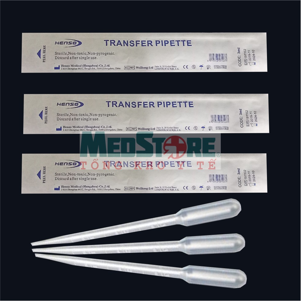 Ống bón sữa tiệt trùng, ống nhỏ giọt pipet 3ml tiệt trùng cao cấp
