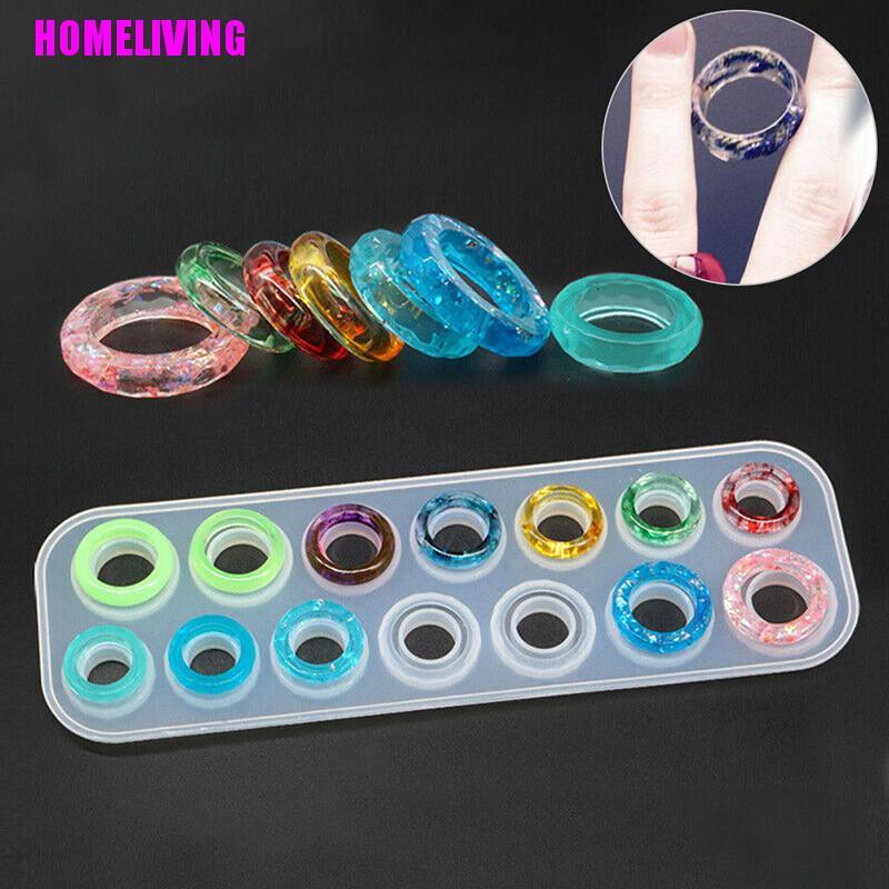 Khuôn Silicone Làm Trang Sức Hình Nhẫn 14 Lỗ