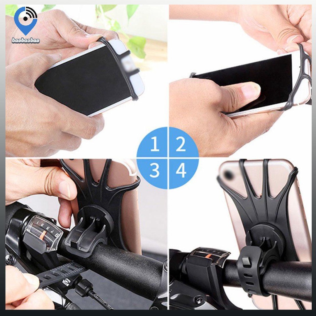 Giá giữ điện thoại gắn ghi đông xe máy xe đạp bằng silicone xoay được tiện lợi dành cho loại 4.0 - 6.0 inch