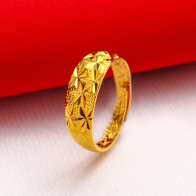 Nhẫn Mạ Vàng 24K Có Thể Điều Chỉnh Kích Cỡ Thời Trang Dành Cho Nữ