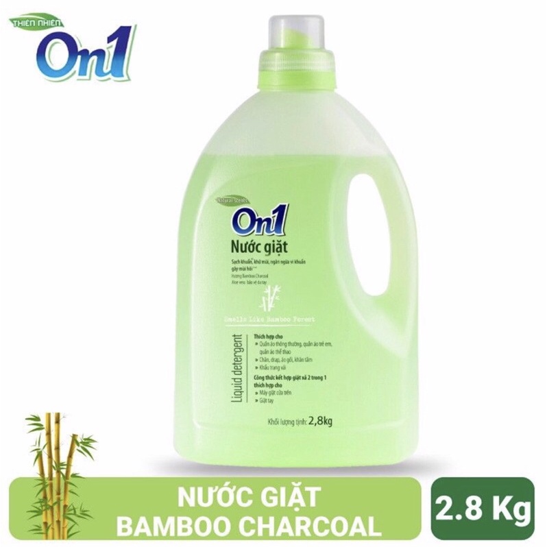 Nước Giặt Xả Cửa Trên On1 Hương Bamboo Charcoal Chai 2.8kg