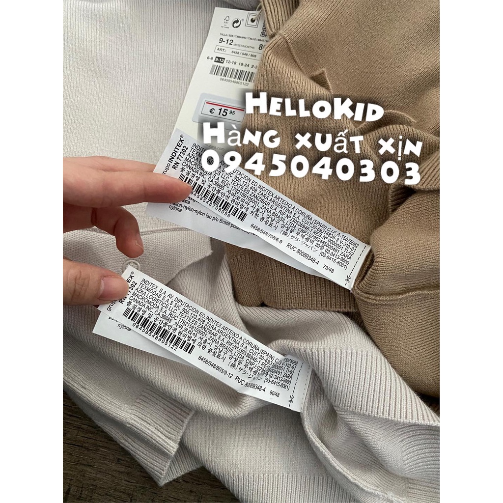 Áo len hoodie dệt kim túi trước cho bé