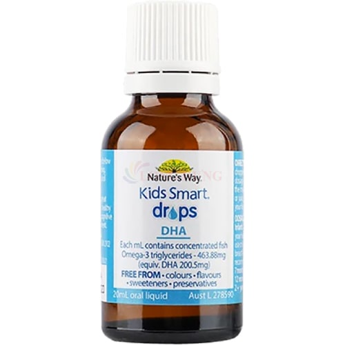 [Mã BMBAU50 giảm 7% đơn 150K] Vitamin dạng giọt Nature's Way Kids Smart Drops DHA bổ sung DHA cho bé (20ml)