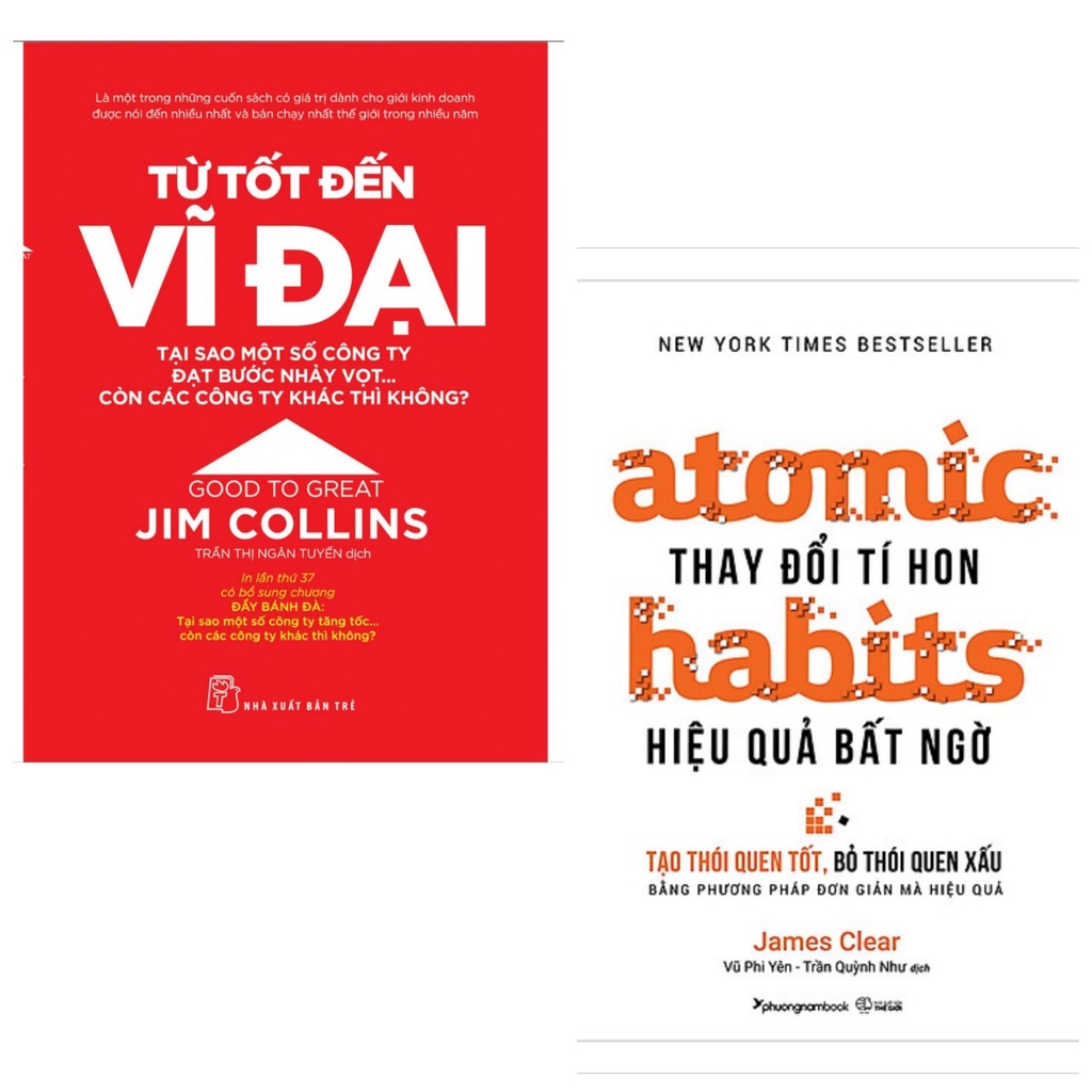 Sách combo 2c: Atomic habits - Thay đổi tí hon Hiệu quả bất ngờ + Từ Tốt Đến Vĩ Đại