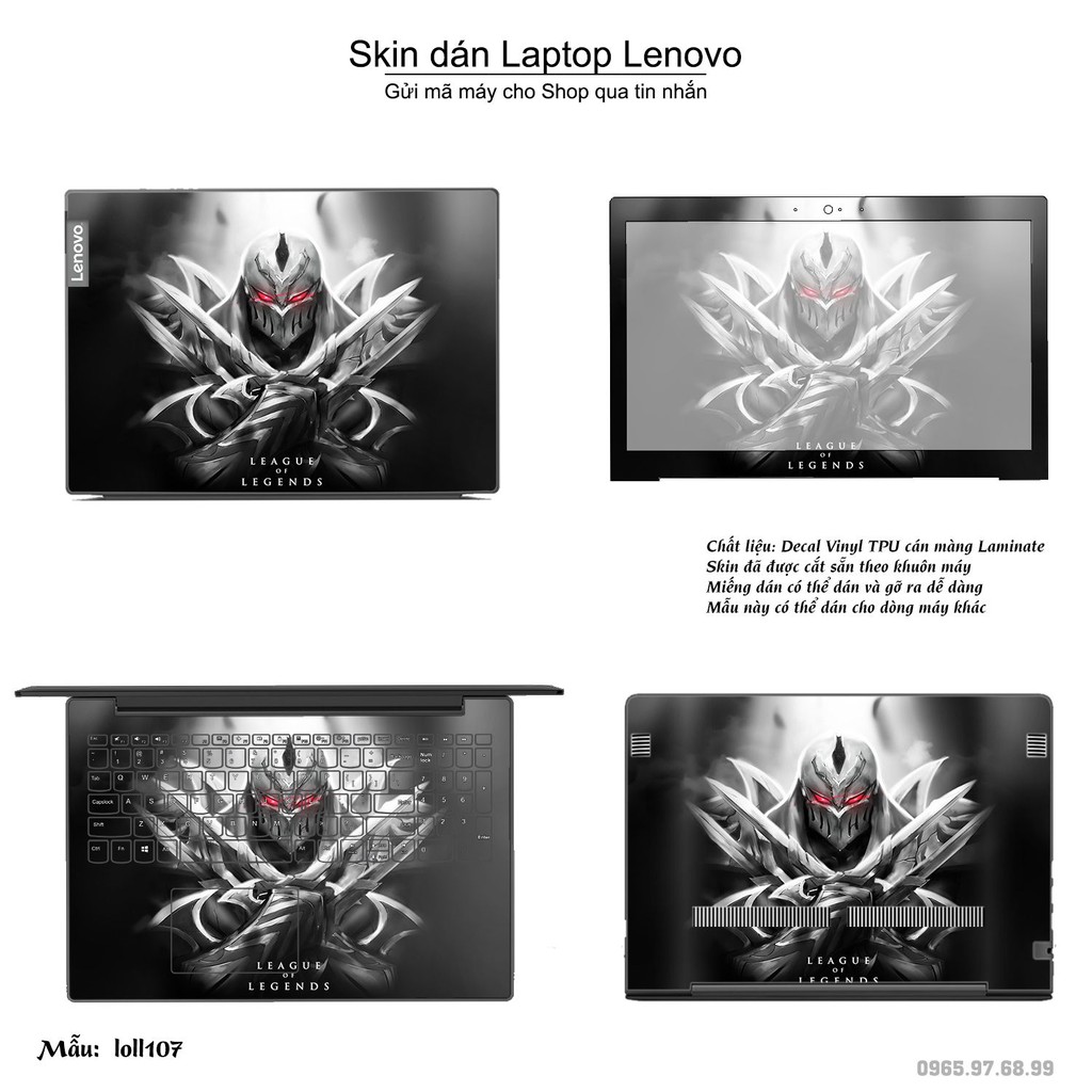 Skin dán Laptop Lenovo in hình Liên Minh Huyền Thoại _nhiều mẫu 15 (inbox mã máy cho Shop)