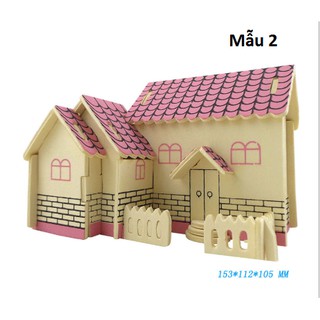 Mô hình ghép gỗ 3D  mini house