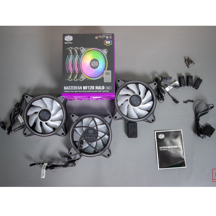 Quạt tản nhiệt máy tính Fan Case Cooler Master MasterFan MF120 Halo 3in1