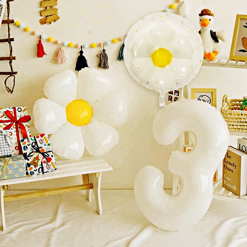 Bong Bóng Hình Số 0-9 Màu Trắng Kích Thước 32inch Dùng Trang Trí Tiệc Sinh Nhật/Tiệc Cưới
