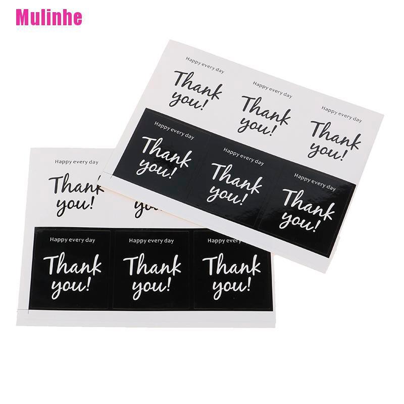 Bộ 60 Miếng Dán Chữ Thank You Màu Trắng Đen Đa Năng