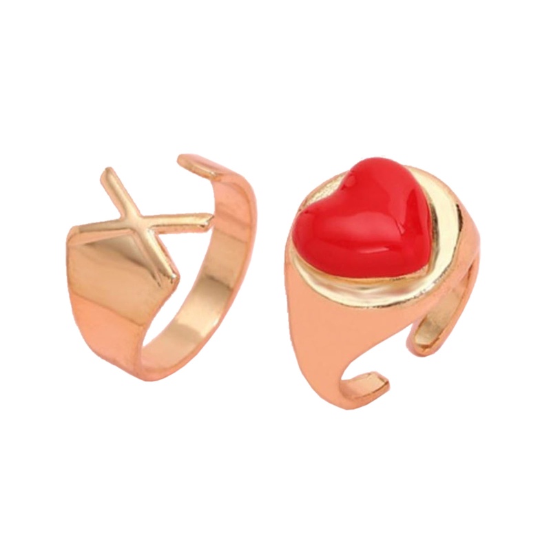 Set 2 Nhẫn Đeo Tay Kim Loại Thời Trang Cho Nữ