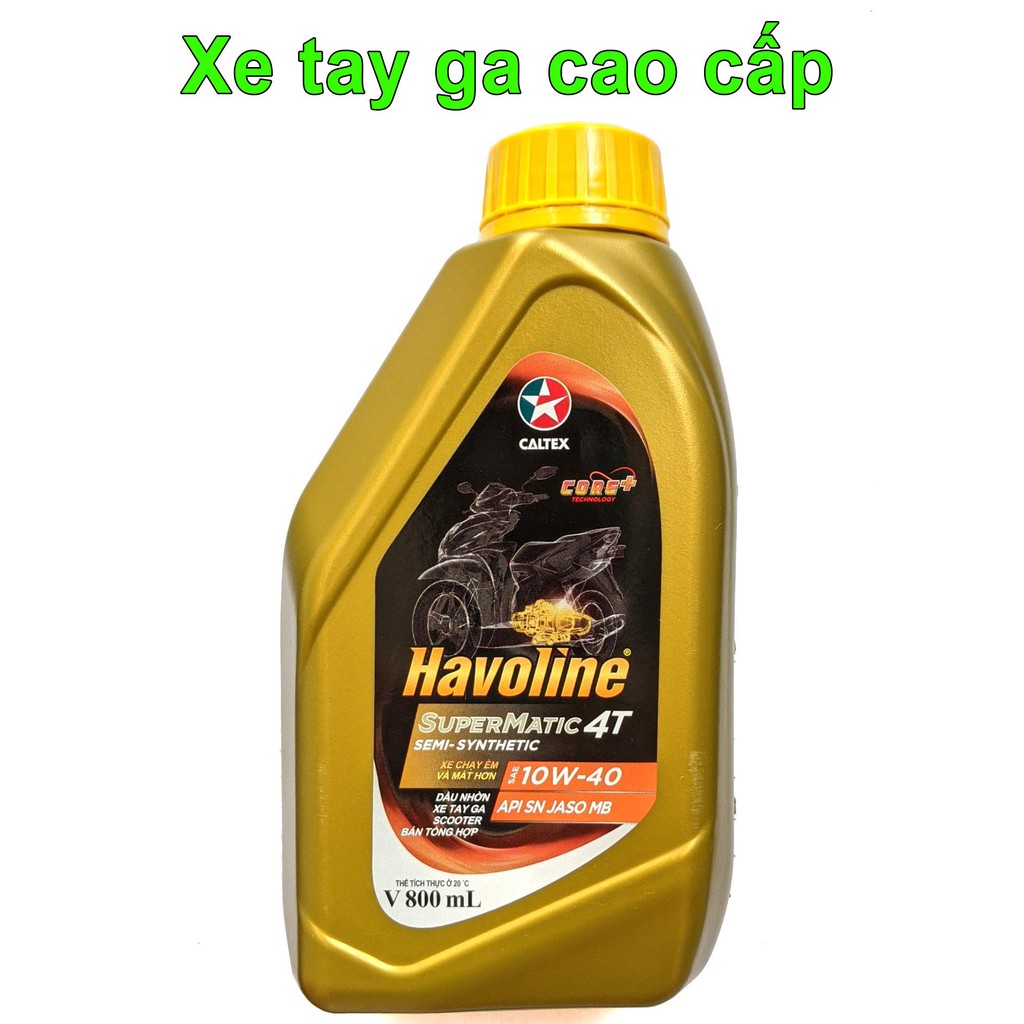 Nhớt Havoline SuperMatic Semi-Synthetic 10W-40 Cao Cấp Cho Xe Tay Ga (0.8L)