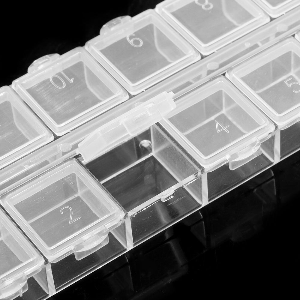 Hộp Nhựa Trong Suốt 12 Ngăn Đựng Thuốc/Đồ Trang Sức Tiện Dụng
