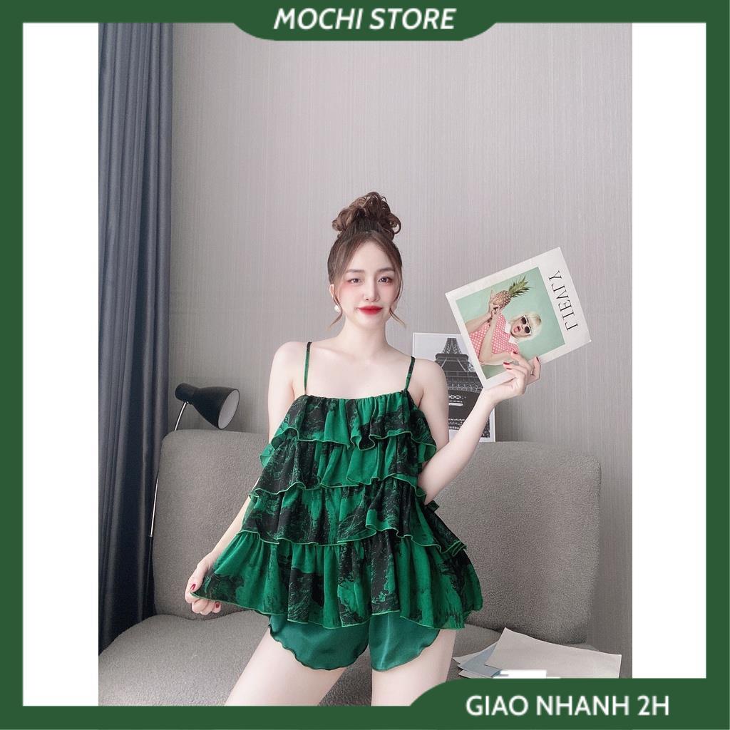 Đồ Bộ Nữ Đồ Ngủ Áo 2 Dây Tầng Voan Hoa Quần Cọc Màu Trơn Chất Lụa Mềm Mịn Màu Sắc Tươi Trẻ, Form Rộng Rãi Thoải Mái. | BigBuy360 - bigbuy360.vn
