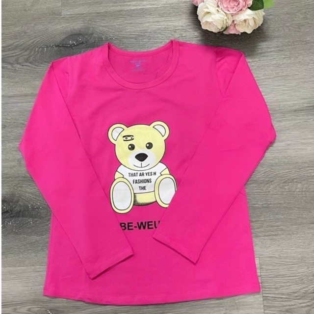 Áo dài tay bé gái size đại cồ chất cotton mịn đẹp -M421