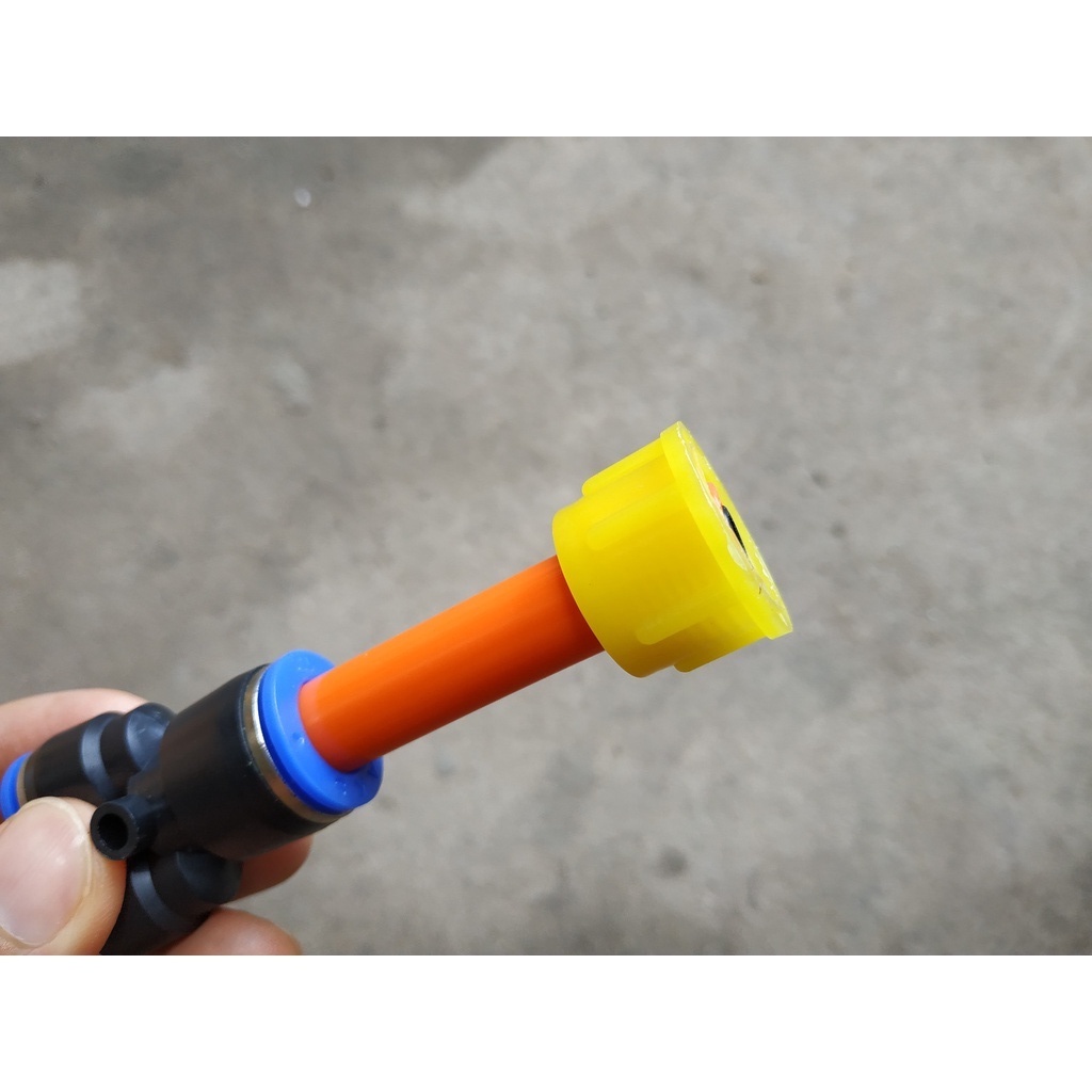 Combo đầu chuyển bơm đôi Sinleader 12v bơm mini ra dây 2 nhánh dây phun sương 8mm khớp nối ren trong 17mm ra 8mm - MHL