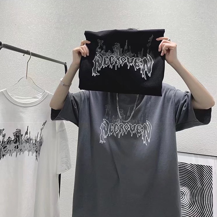 Áo thun MMIOT ngắn tay dáng rộng in họa tiết cá tính phong cách mùa hè dành cho nam