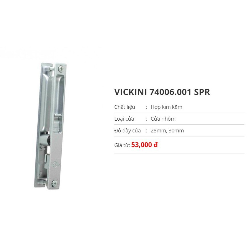 Khóa lùa VICKINI 74006.001 GrPr xám