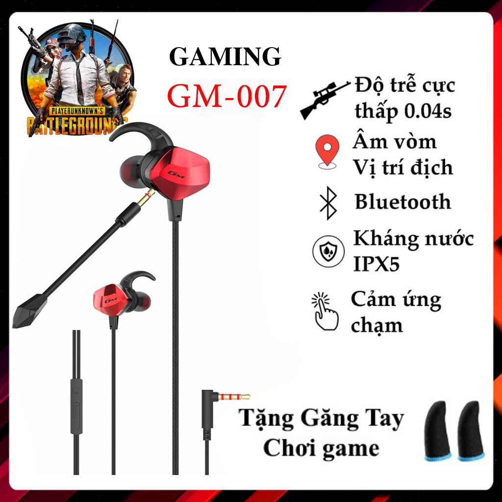 Tai nghe chơi Game có Mic rời GM007, tai nghe gaming, Dùng Được Cho Cả Máy Tính Và Điện Thoại,  Jack Chữ L