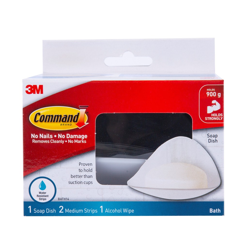 Khay đựng xà bông Command 3M chịu lực 900g - Dễ sử dụng, độ bền cao, bám cực chắc, tháo cực dễ, chống thấm nước BATH14ES