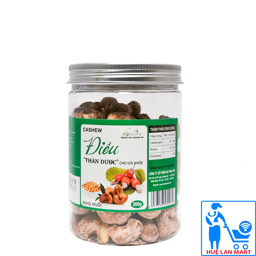 Hạt Điều Rang Muối Hoa Lâm Lọ 300g (CASHEW &quot;Thần Dược&quot; cho sức khỏe)