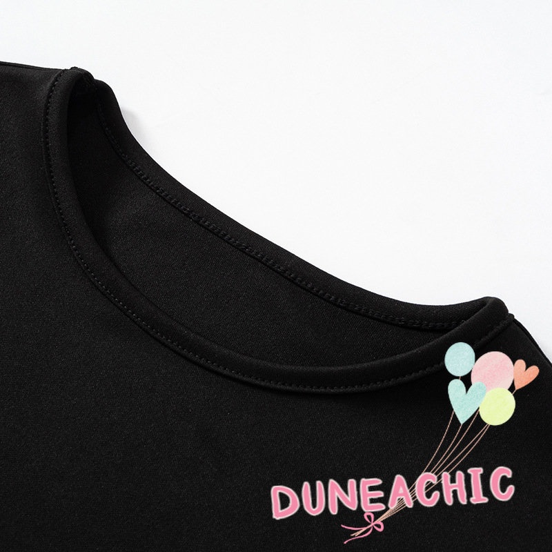 DUNEA Đầm Tay Dài Màu Trơn Thiết Kế Dây Rút Xẻ Tà Phong Cách Nữ Tính