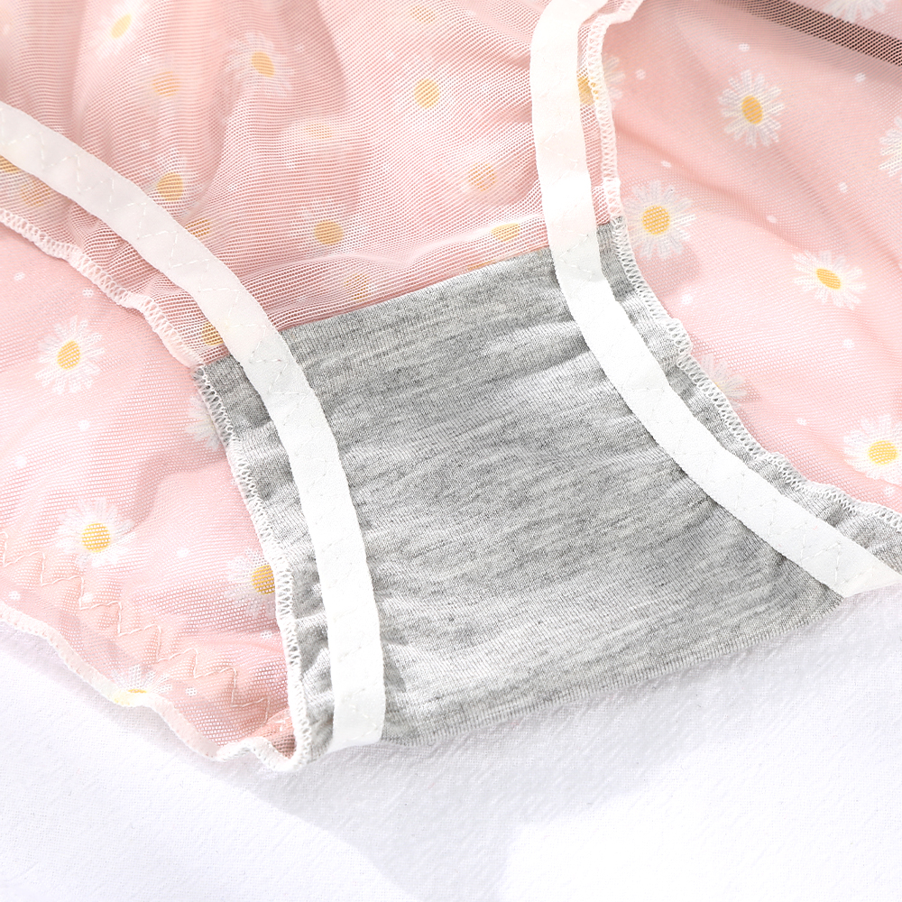 Quần Lót Nữ Levao Vải Lưới Họa Tiết Hoa Cúc Dễ Thương Thoải Mái