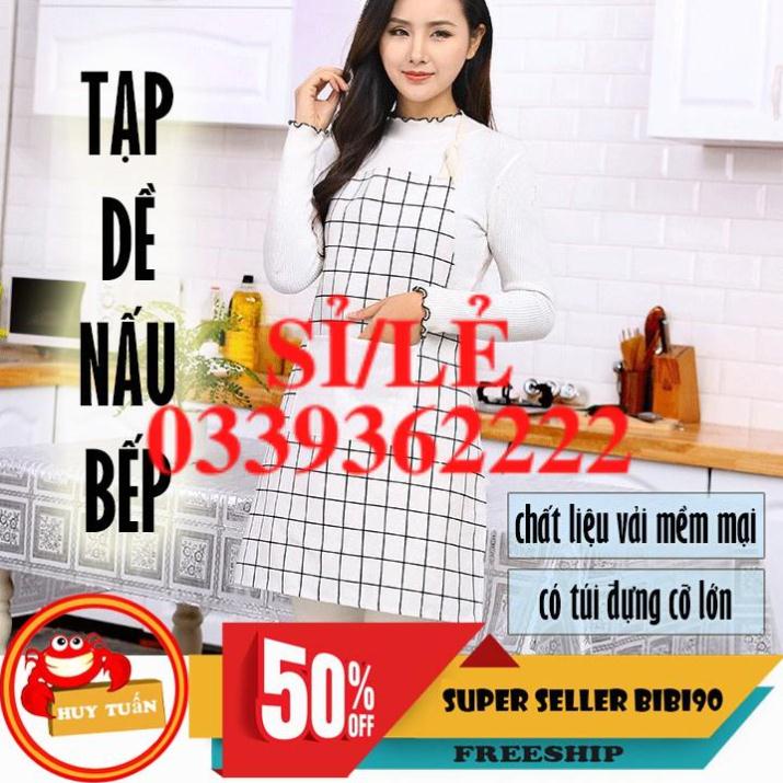 [ COCOLOVE ] Tạp dề vải họa tiết kẻ caro (CA05) bibi90  HAIANHSHOP