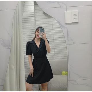 B97-ĐẦM CỔ VEST NÚT DỌC