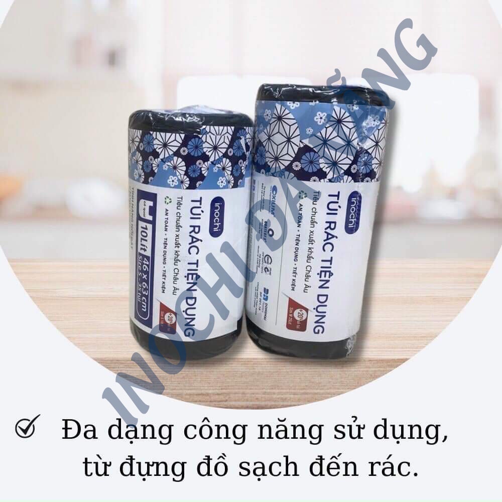 Túi rác lẻ tiện dụng 25L màu đen Inochi (tiêu chuẩn Nhật Bản)