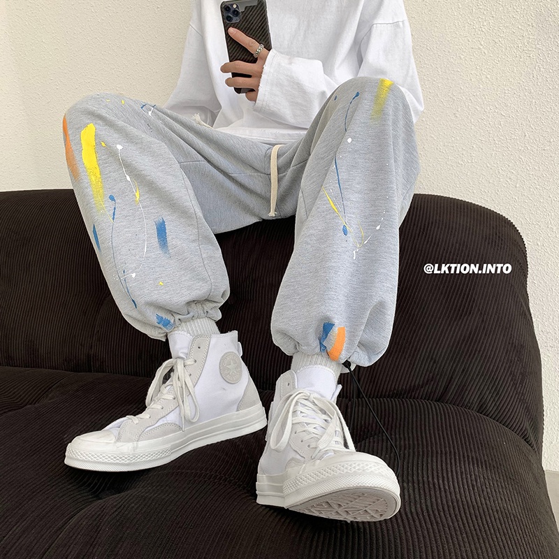 【M-8XL】Quần Thể thao in màu mực Size lớn thời trang thường ngày cho nam