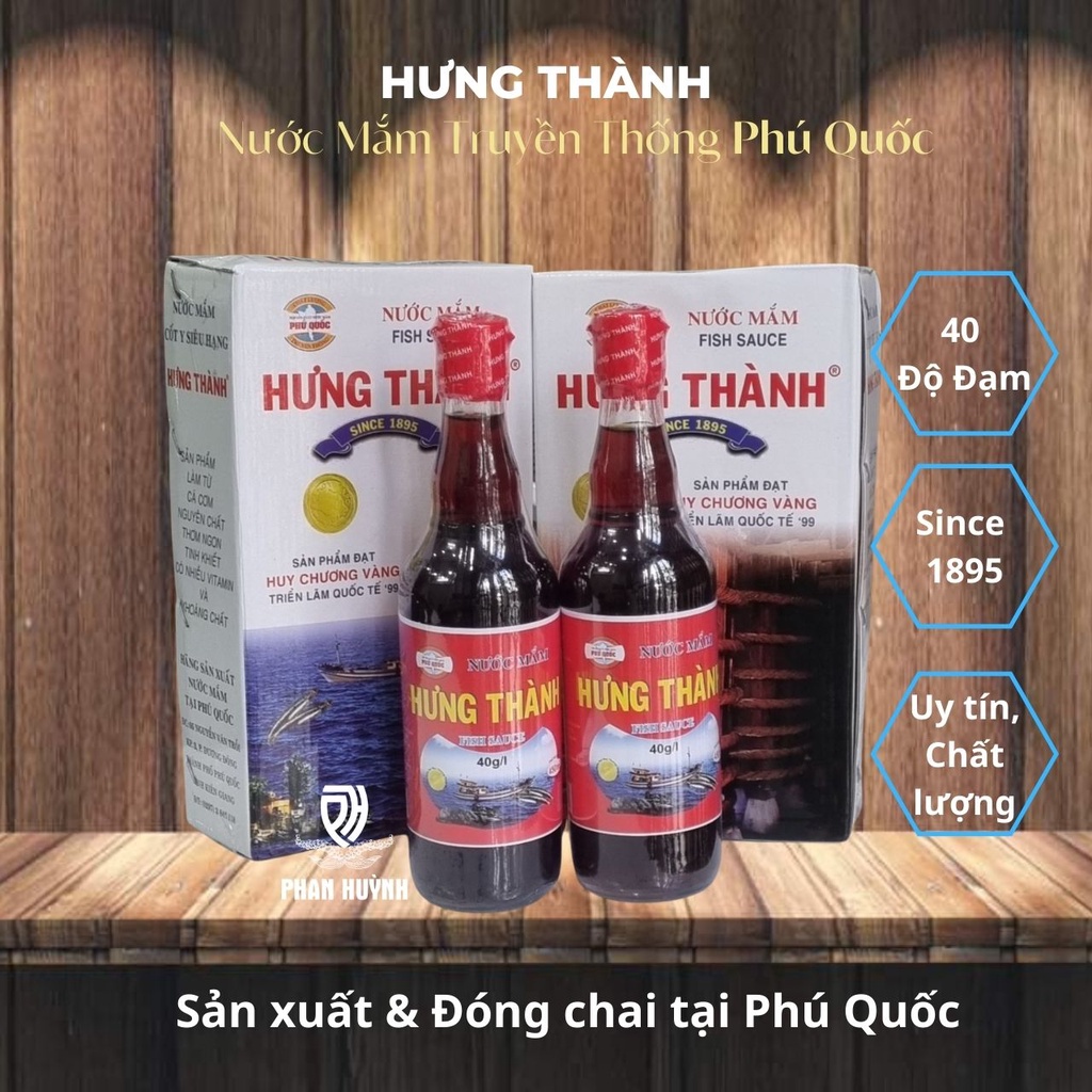 Hộp 2 chai Nước mắm Phú Quốc Hưng Thành, vị ngon truyền thống (Do nước mắm tăng giá) - huong.ctho