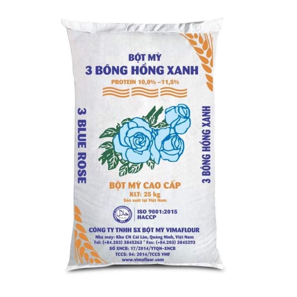 1kg Bột mỳ cao cấp 3 bông hồng xanh (làm bánh bao rất trắng)