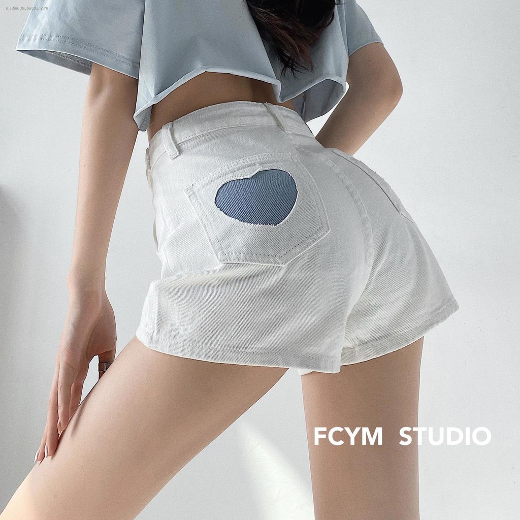 Quần Short Denim Ống Rộng Lưng Cao Phong Cách Âu Mỹ Cổ Điển Cho Nữ