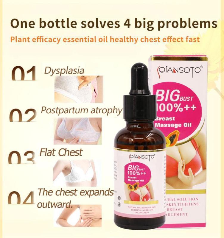 100% QIANSOTO Original Enhance Breast Oil Care Enhance Breast Cream Enlargement Boobs Firming Postpart Breast Enlargement Cream 40ML