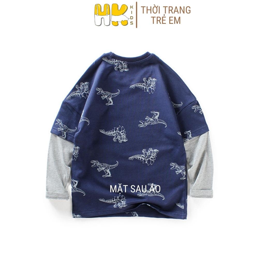 Áo thun dài tay bé trai AKL, áo phông thu đông cao cấp chất COTTOT mềm mịn size đại cho các bé lớn - HK KIDS (2943)