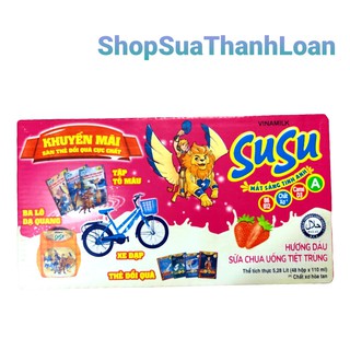 [HSD T12-2021] [SƯU TẦM QUÀ] SỮA CHUA UỐNG SUSU IQ HƯƠNG DÂU - THÙNG 48 HỘP X 110ML