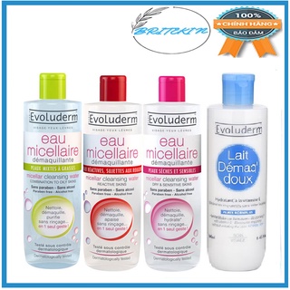 Dòng Nước Tẩy Trang Không Cồn  Đến Từ Pháp Evoluderm Micellar Cleansing Water 250ml