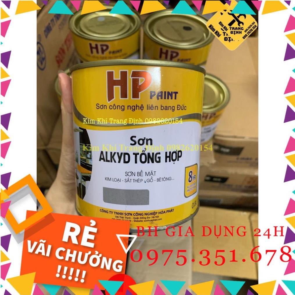 Sơn  Alkyd Tổng Hợp Cho Sắt, Kim Loại, Gỗ, Bê Tông Hòa Phát... 800ml-Giadung24h