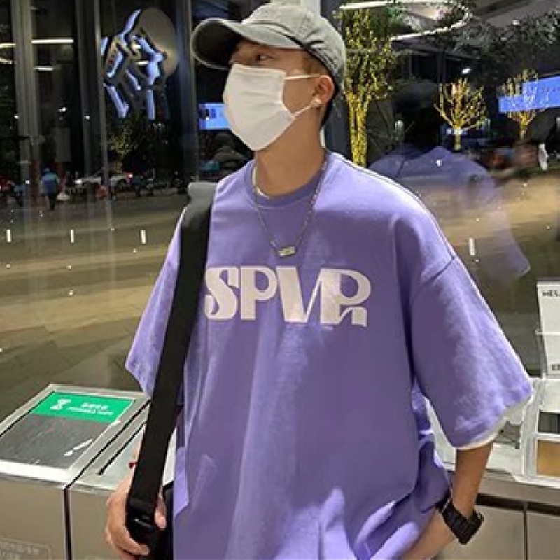 Áo Thun Tay Ngắn Dáng Rộng In Chữ Phong Cách Hip Hop Hàn Quốc Thời Trang Mùa Hè Cho Nam Giới Có Size M-5XL