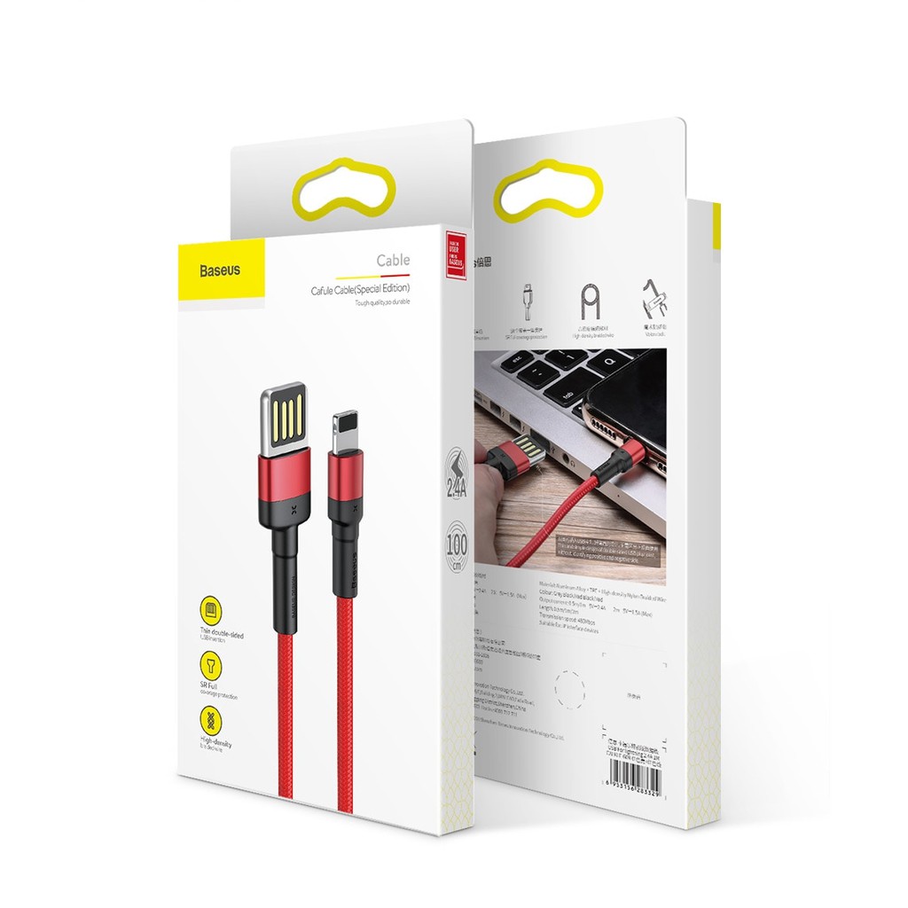 Cáp sạc iphone Baseus Cafule Lightning Special Edition (2.4A Fast Charge Cable),sạc nhanh iphone - Phụ Kiện THG