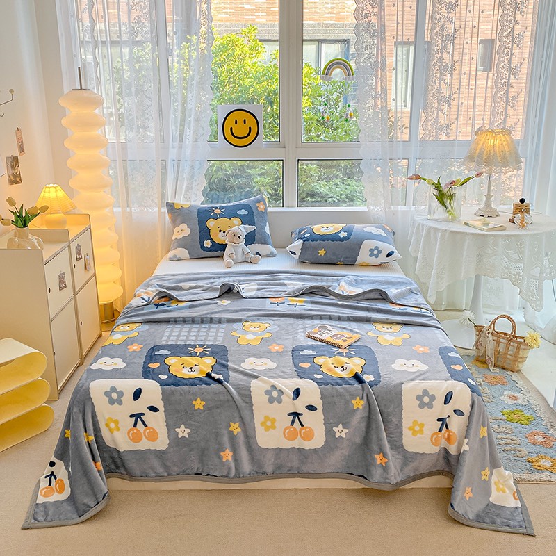 Chăn Lông Tuyết Sữa HIN BEDDING Mềm Mịn Kích Thước 2mx2m3 Nặng 1,4kg Họa Tiết In Sắc Nét Cao Cấp