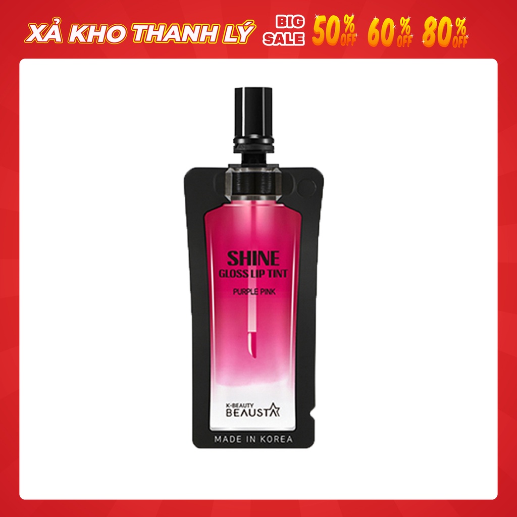 Son Tint Bóng, Siêu Lì, Căng Mọng Môi Hàn Quốc Beausta-Shine Gloss Lip Tint- Purple Pink 4ml