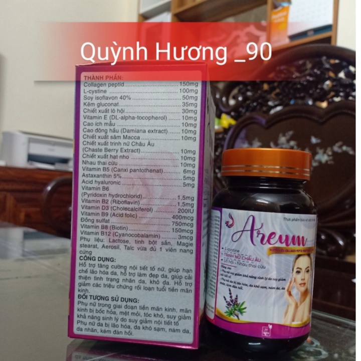 Viên uống nội tiết AREUM lọ 30 viên giúp bạn trẻ trung,tự tin.