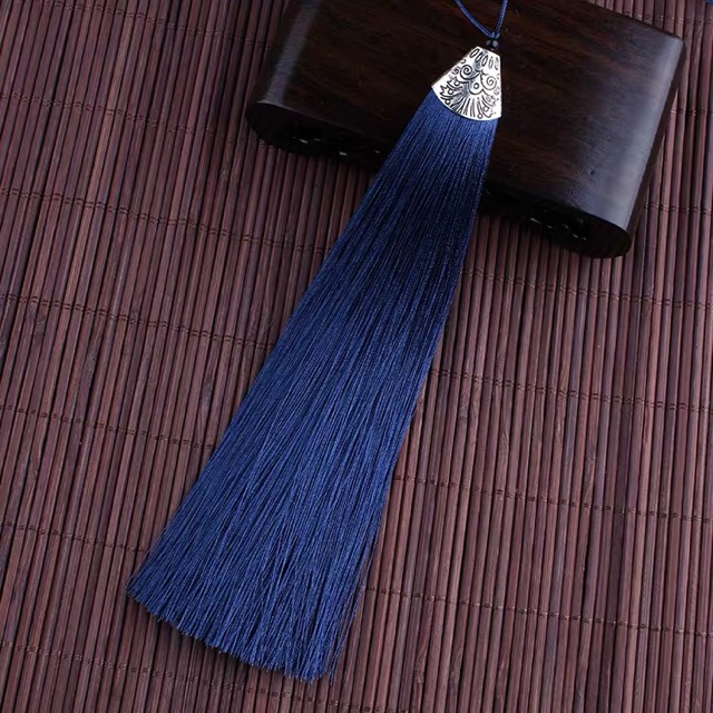 (17CM) Tua rua nẹp bạc dài đỏ trang trí dây treo làm đồ handmade phụ kiện cổ trang xinh xắn